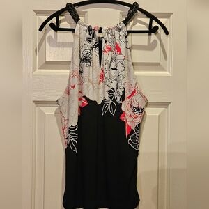 White House Black Market Black and Red Blouse